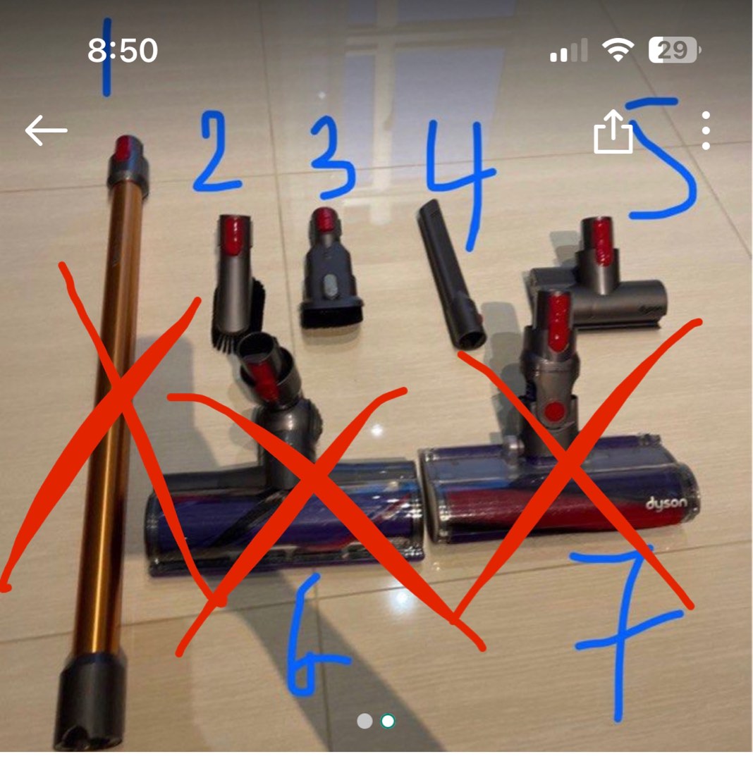 Dyson v10 accessories (refer to 2nd pic & description), TV & Home