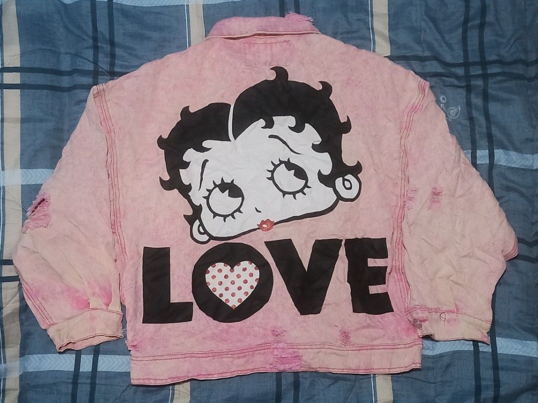 Elf Sack x Betty Boop Denim Jacket Women s Fashion Coats