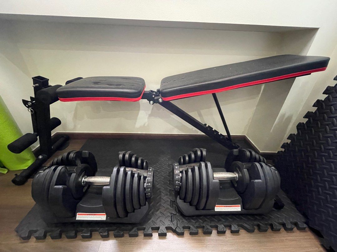 Gym bench outlet and weight set