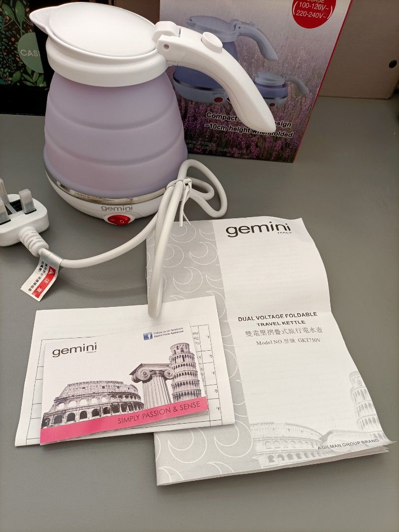 Gemini dual voltage foldable travel kettle gkt750 sales