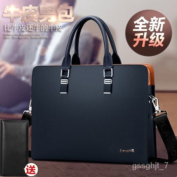 Genuine leather business bags hot sale