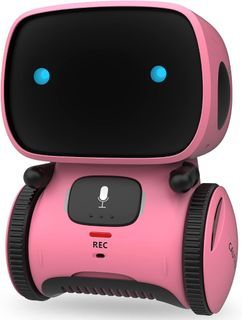 GILOBABY Robot Toy, Interactive Smart Robot Toys, Robots for Kids with Voice Control, Touch Sensor, Singing, Dancing, Recording and Repeat, Birthday Gifts for Girls Ages 3+ Years (Pink)