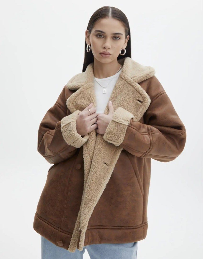GLASSONS Wool Leather Coat Women s Fashion Coats Jackets and