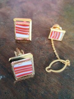 Gold Plated Marble Glass Cufflinks Set