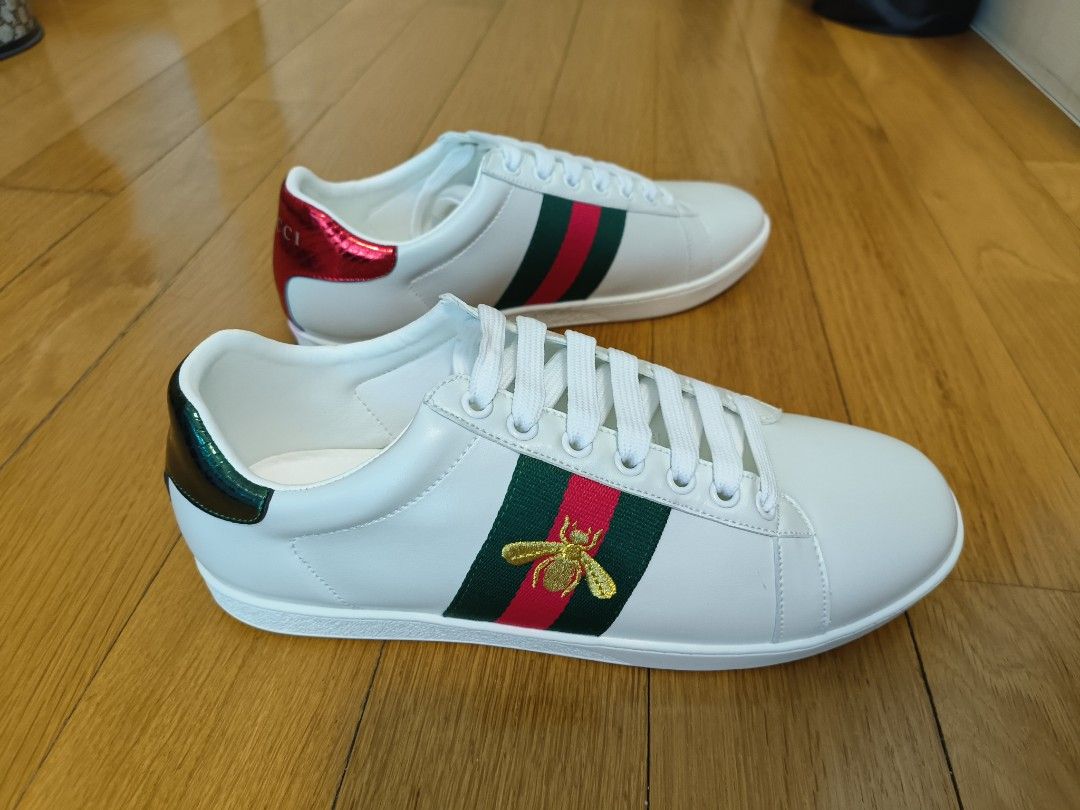 Gucci Ace Embroidered Sneakers Bee White/Red/Green Men’s Size 5 New In Box