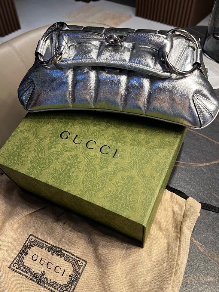 Gucci silver chain bag hot sale