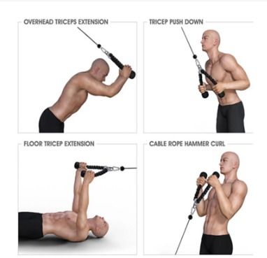 Gym Double headed Rope Seven piece Fitness Biceps Pull Rope Down