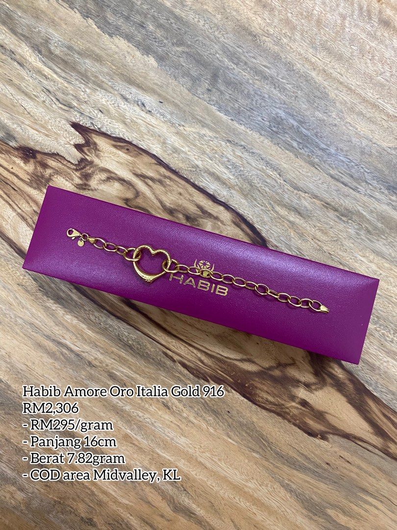 HABIB AMORE ORO ITALIA GOLD 916, Women's Fashion, Jewelry & Organisers,  Bracelets on Carousell