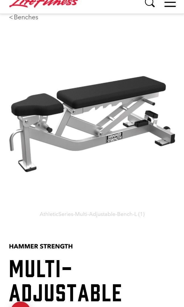 Hammer Strength Adjustable Bench Press Sports Equipment Exercise