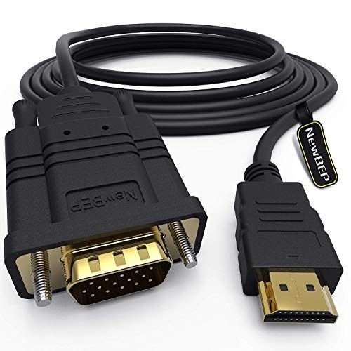 HDMI to VGA Adapter Cable NewBEP 6ft 1.8m Gold Plated 1080P HDMI Male to VGA Male Active Video Converter Cord Support Notebook PC DVD Player Laptop TV Projector Monitor Etc Computers Tech Parts