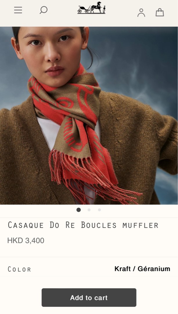Brand New Hermes Casaque Do Re Boucles Cashmere Muffler Scarf 2022