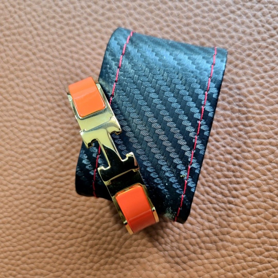 Hermes orange enamel bracelet new arrivals