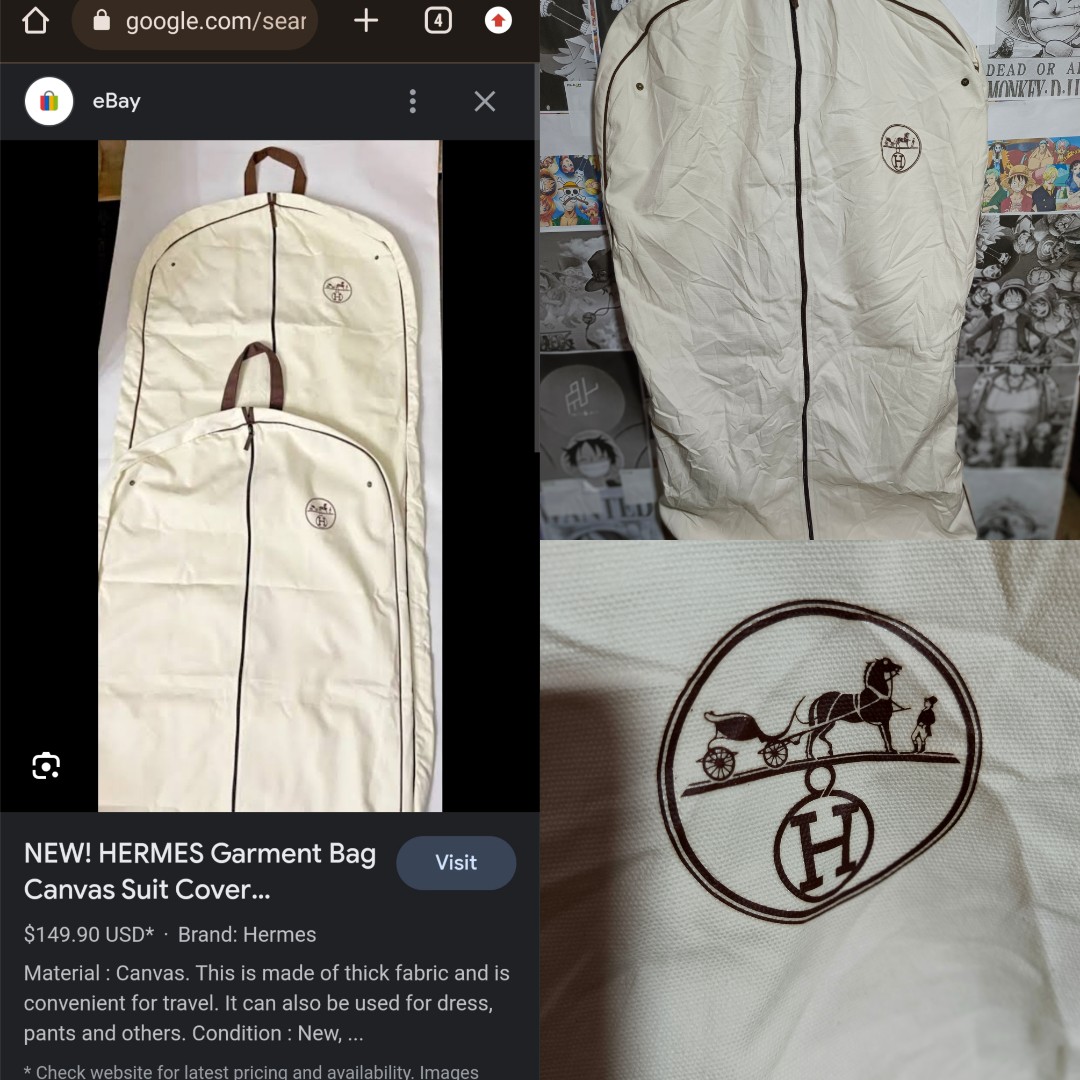 Christian DIOR Heavy Cotton Canvas Garment Bag in White NEW