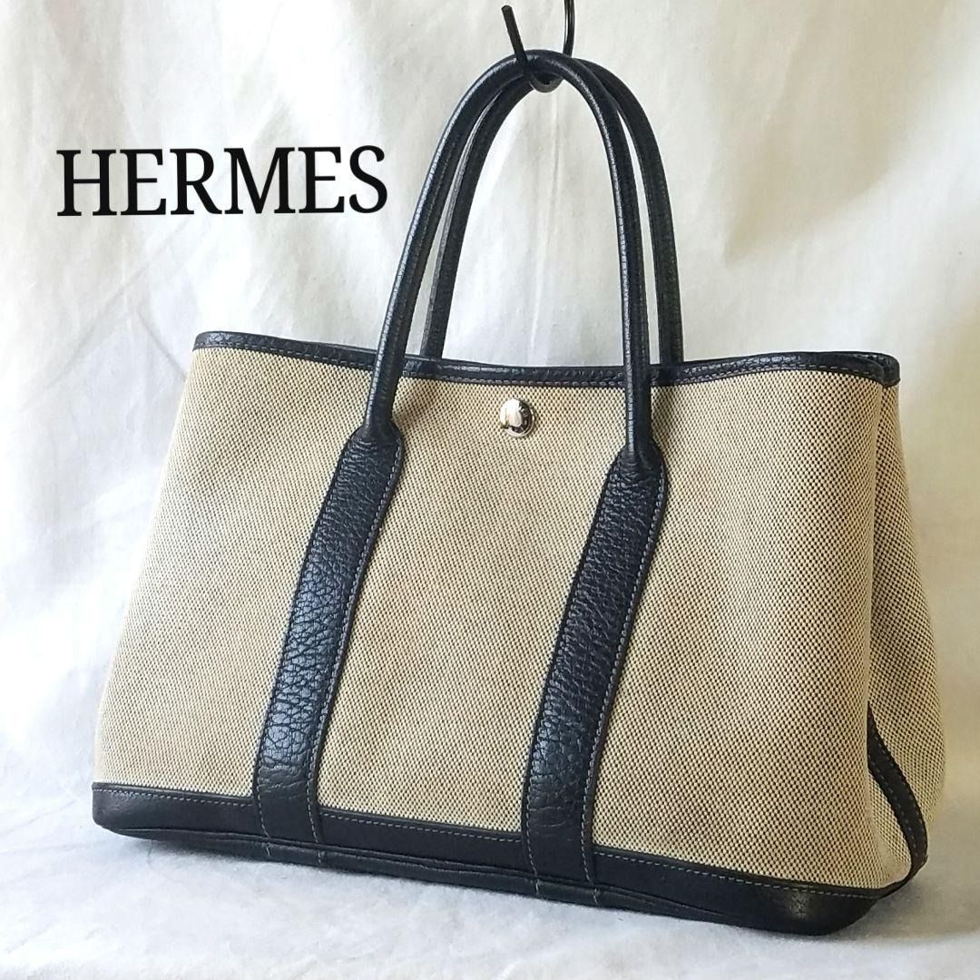 Hermes Garden Party PM 36 Tote Canvas Black, Luxury, Bags & Wallets on  Carousell