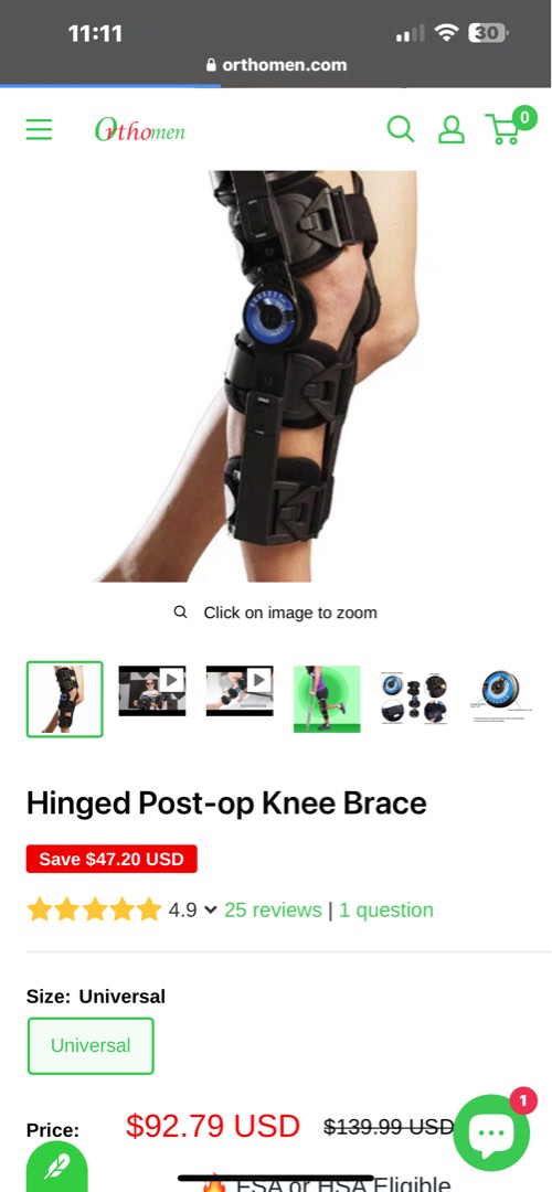 Hinged Post-op Knee Brace