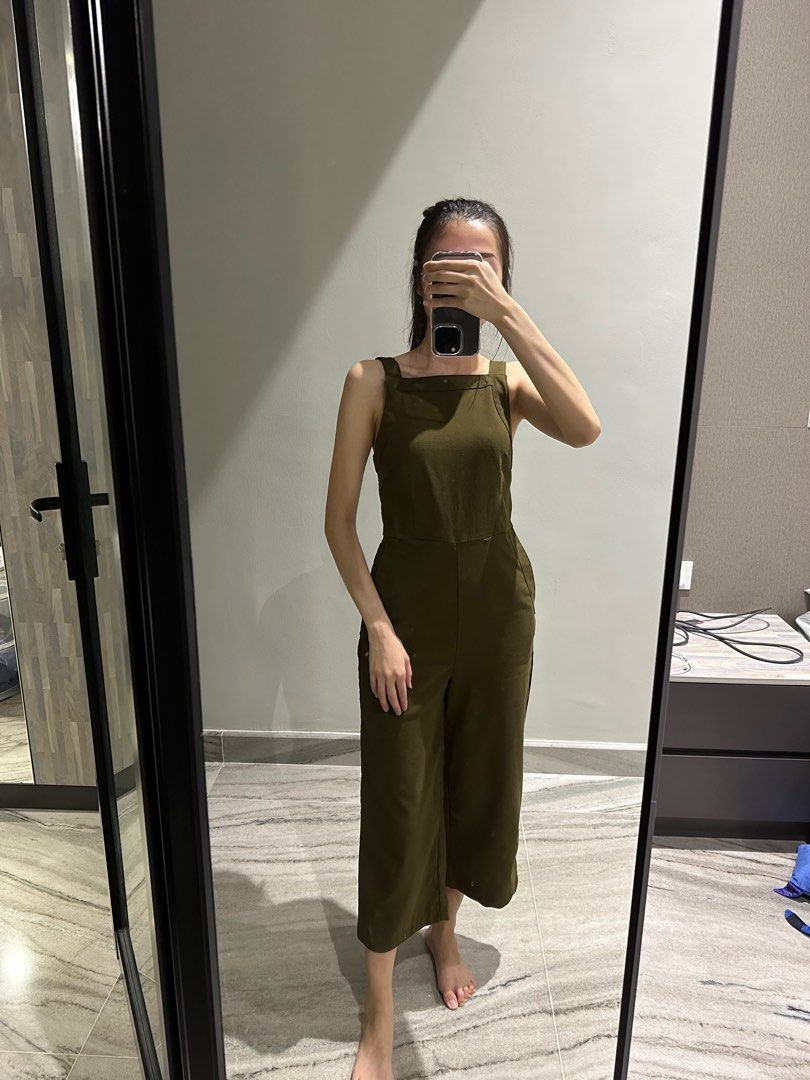 Army green jumpsuit h&m shop