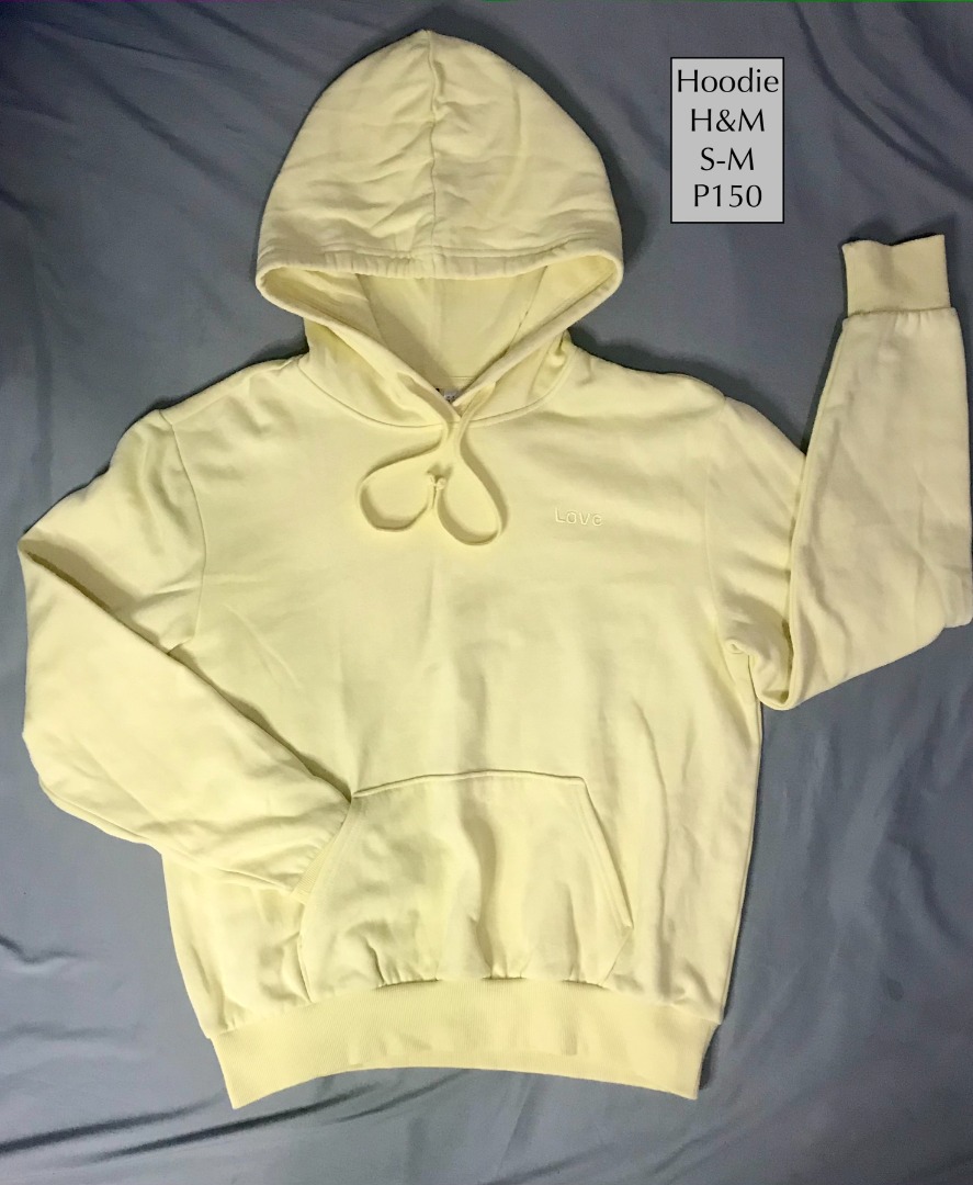 H and m yellow hoodie cheap