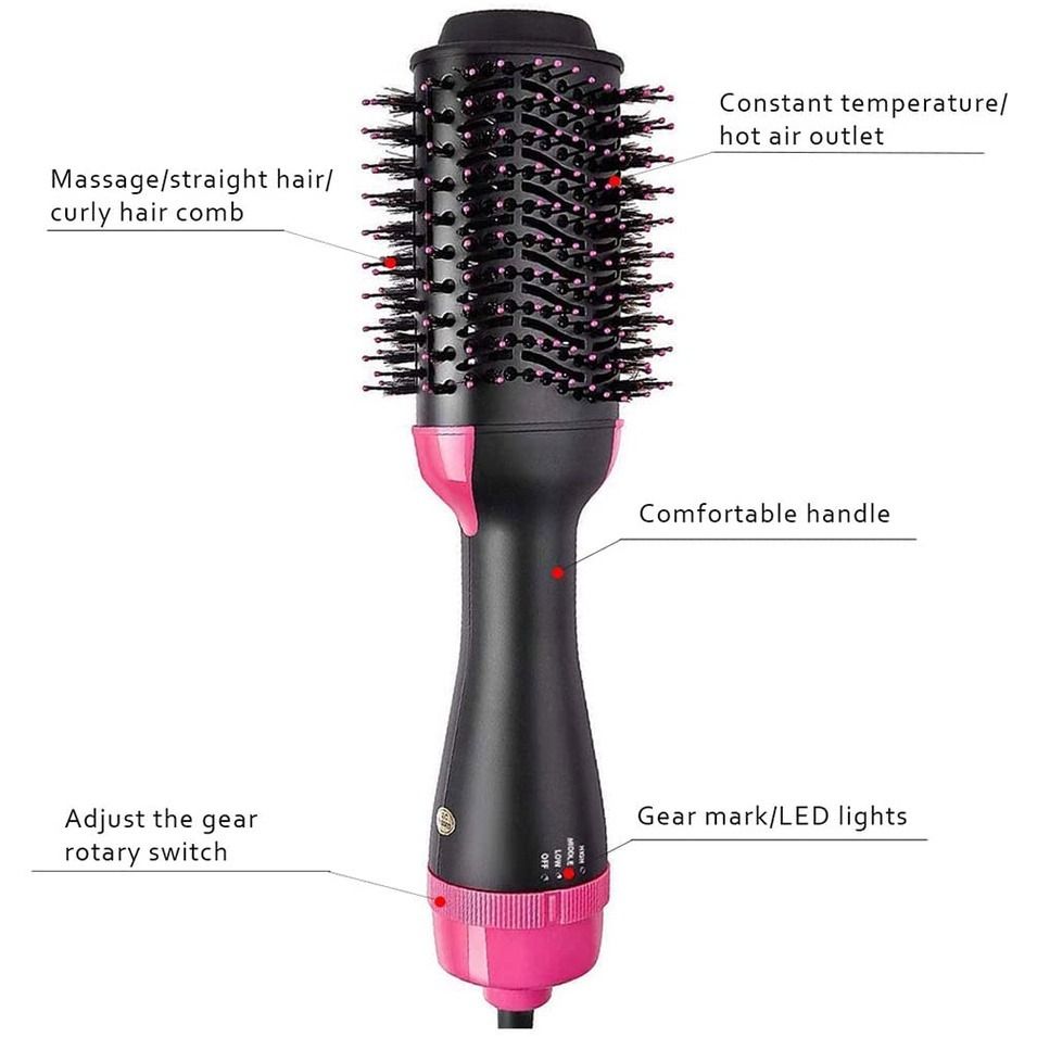 Hot Air Brush Hair Brush Dryer Styler 3 in 1 Electric Negative