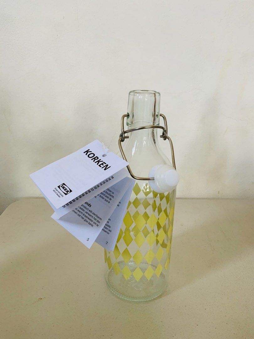 IKEA KORKEN SWING TOP GLASS BOTTLE 0.5L, Furniture &amp; Home Living ...