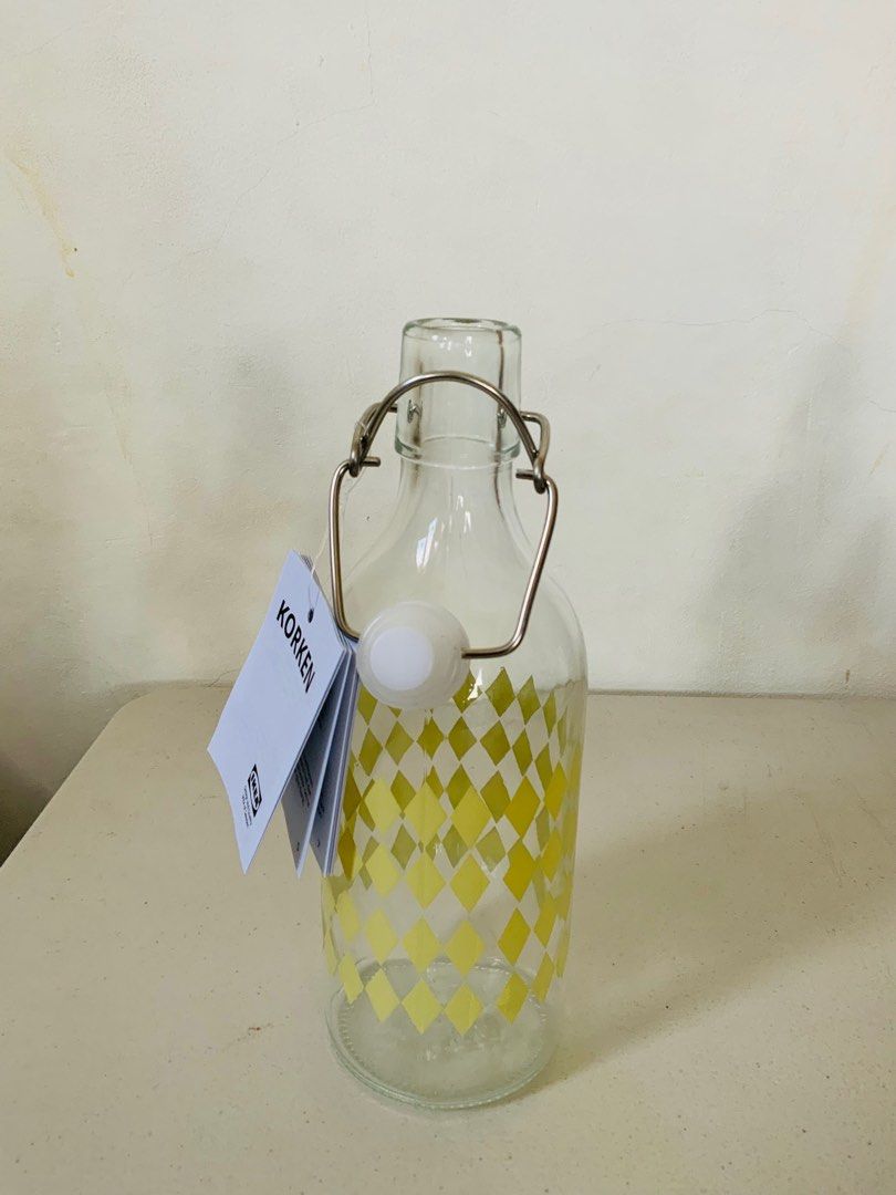 IKEA KORKEN SWING TOP GLASS BOTTLE 0.5L, Furniture &amp; Home Living ...