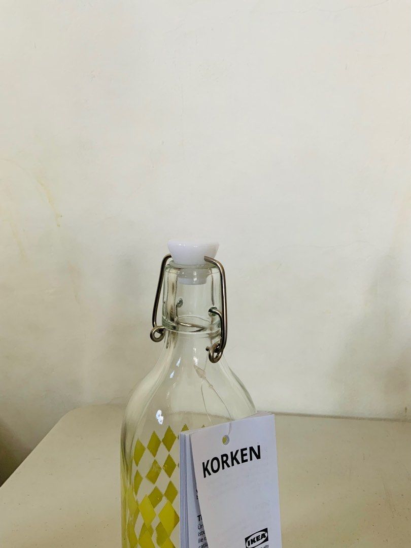 IKEA KORKEN SWING TOP GLASS BOTTLE 0.5L, Furniture &amp; Home Living ...