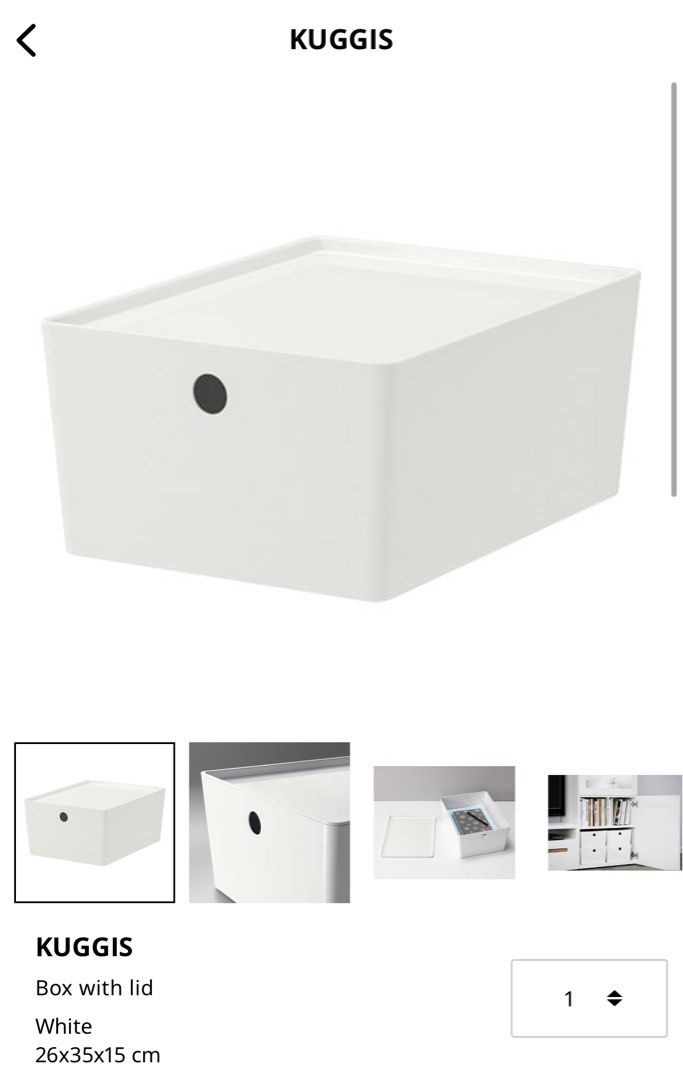 KUGGIS Box with lid, white - IKEA