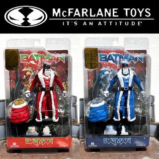 [In hand - $42 each] Mcfarlane Toys DC Multiverse Bat Batman Santa Red Blue (Gold Label)