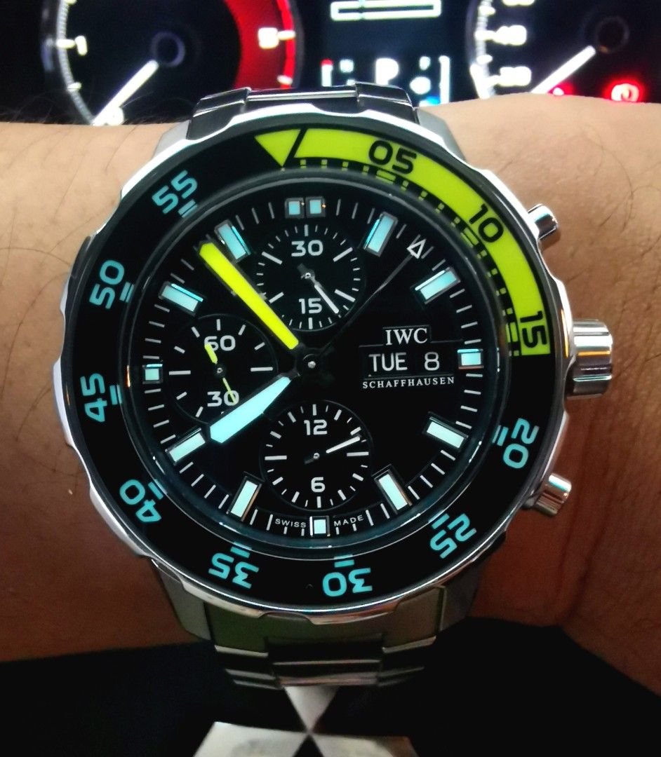 IWC Aquatimer 45MM Automatic Chronograph Ceramic Bezel Complete 💯%Authentic (Category: Luxury Watches) located in Mandaluyong City. Submitted by nwatch.ph (Listing ID 1257349465, Image 1). Description: Very Good Condition Size 45MM Rating 9/10 Ceramic Bezel Automatic Chronograph Day Date Display Rotating Bezel Sapphire Crystal Swiss Made 💯%Authentic or Money Back Thanks Admin🙏🙏🙏❤️❤️❤️.