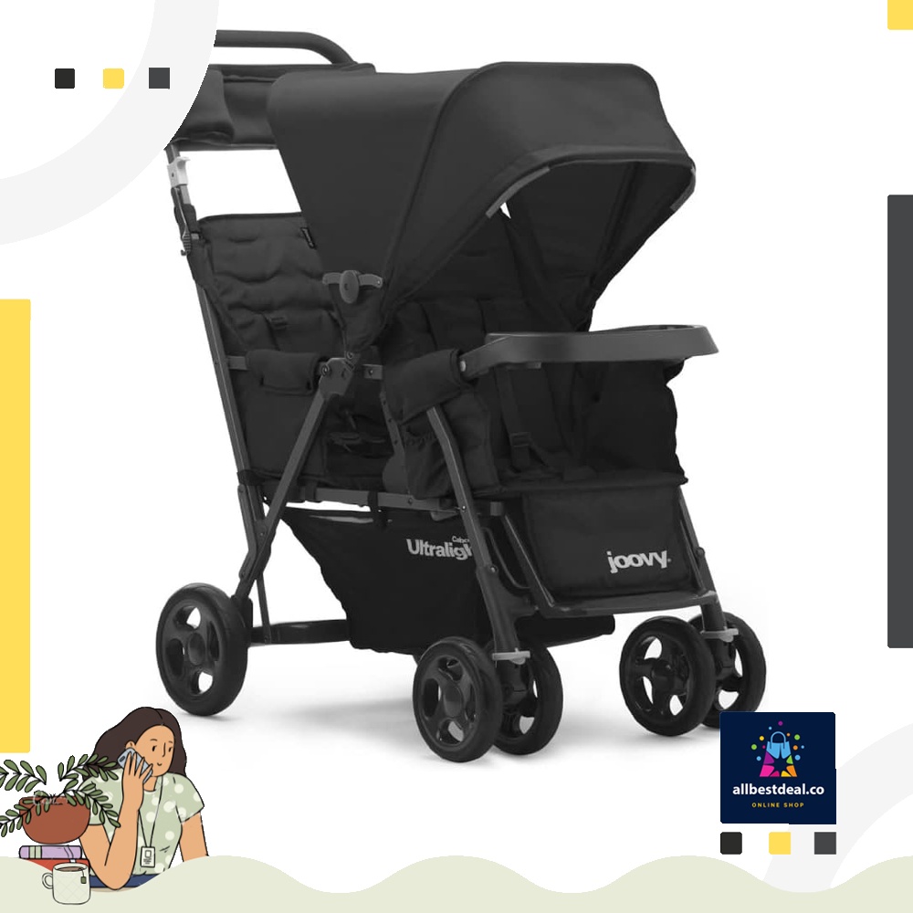 JOOVY Caboose Too Ultralight Graphite Stand On Tandem Stroller