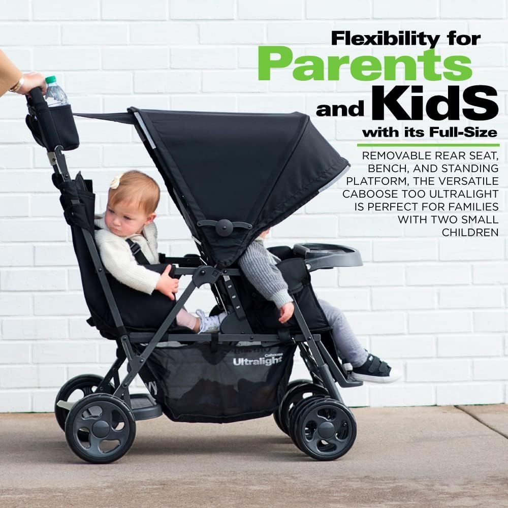 JOOVY Caboose Too Ultralight Graphite Stand On Tandem Stroller