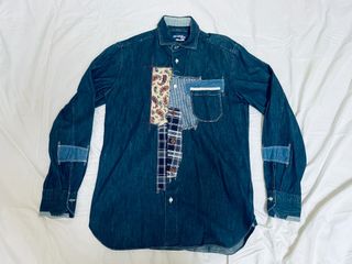 Junya Watanabe Man Comme des Garcons Patchwork Blue Shirt SS2013 Size M #10629776561815071120