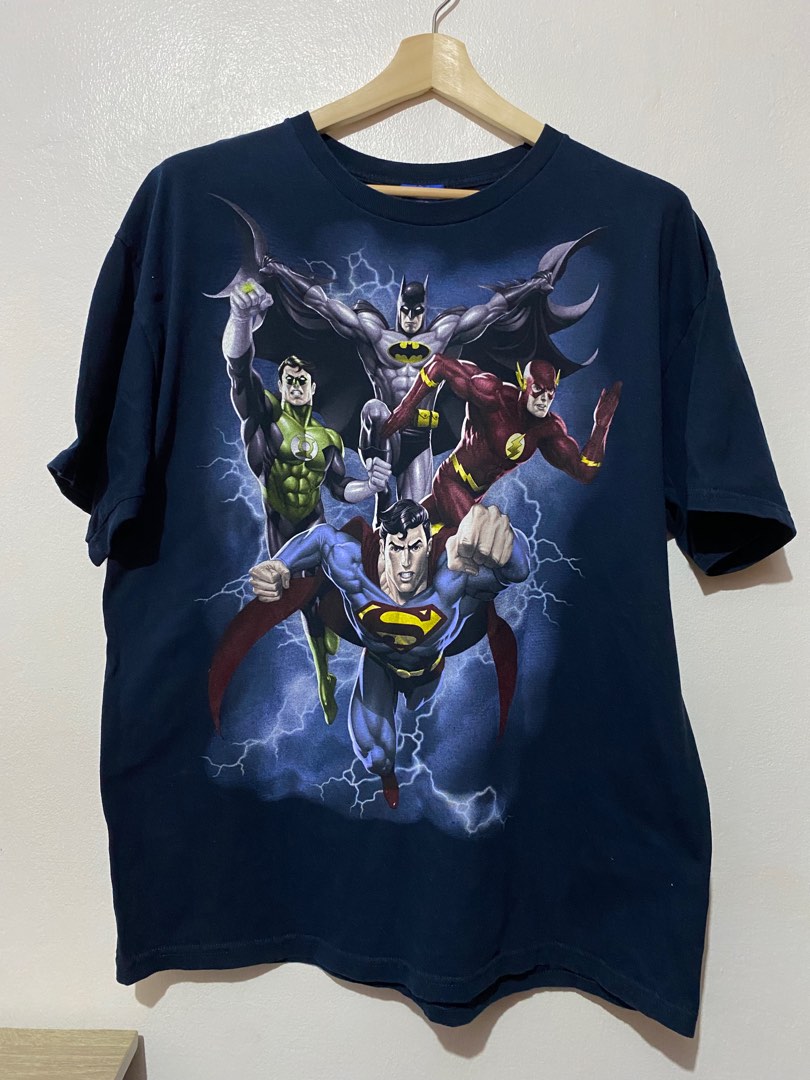 T-shirt Justice League Of America Heroes - Motif Coming At You - Noir - Coton - Neuf Avec étiquettes