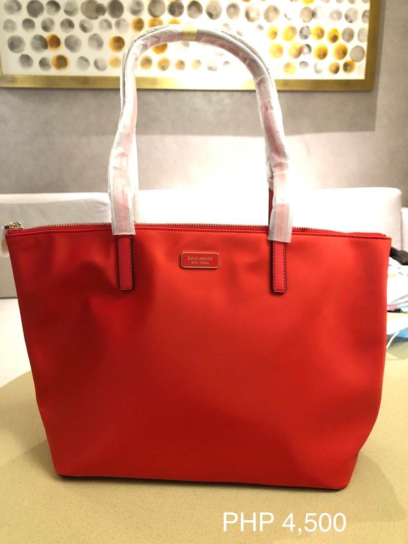 Kate spade red nylon tote best sale