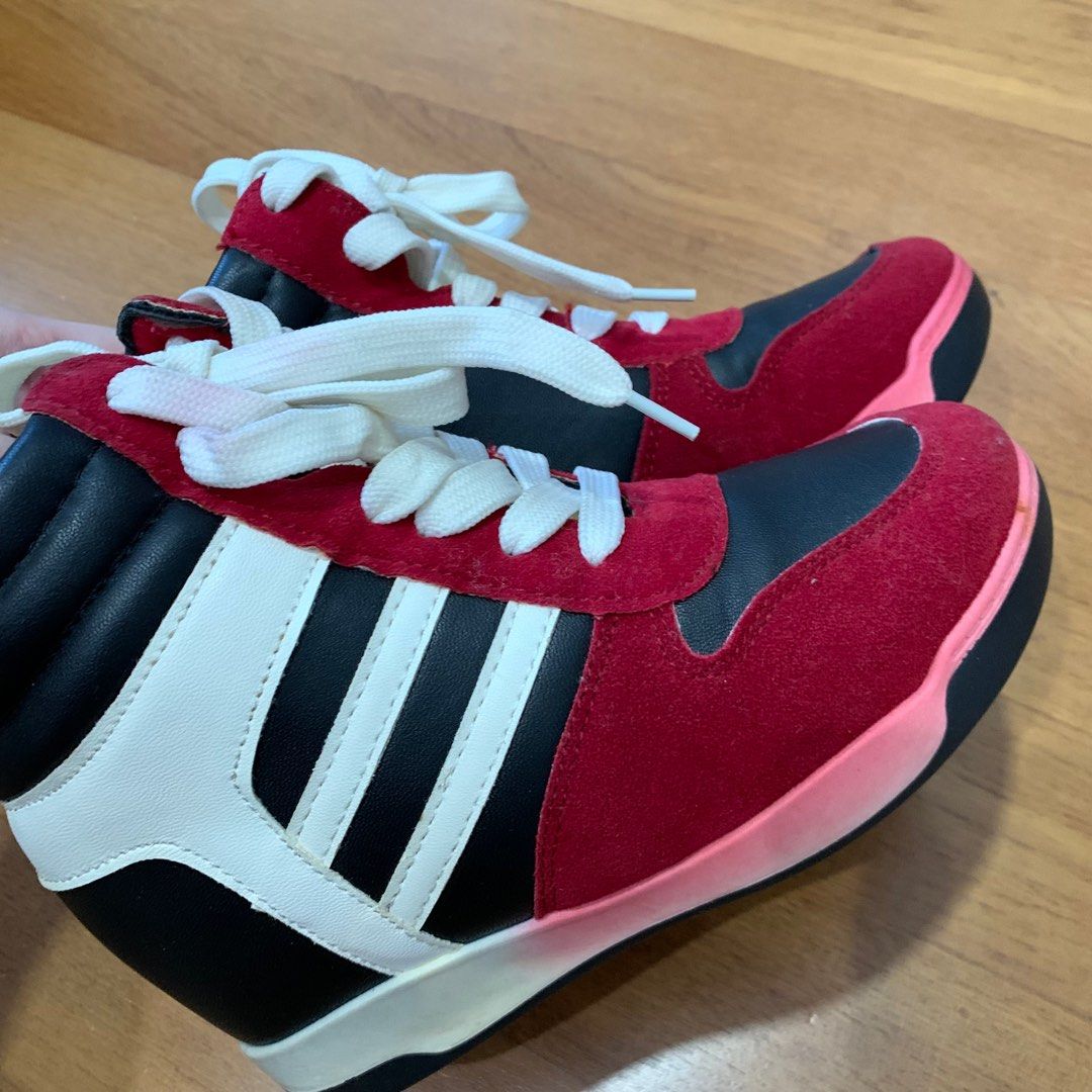 Leather sales sneaker wedges