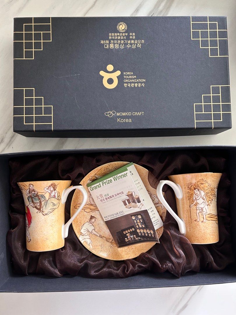 Korean Tea Set porcelain MOMKID craft, Furniture & Home Living