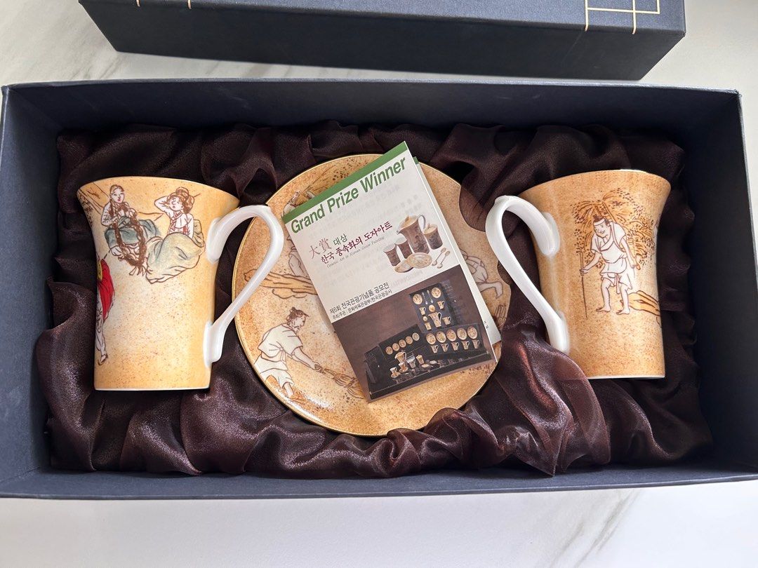 Korean Tea Set porcelain MOMKID craft, Furniture & Home Living