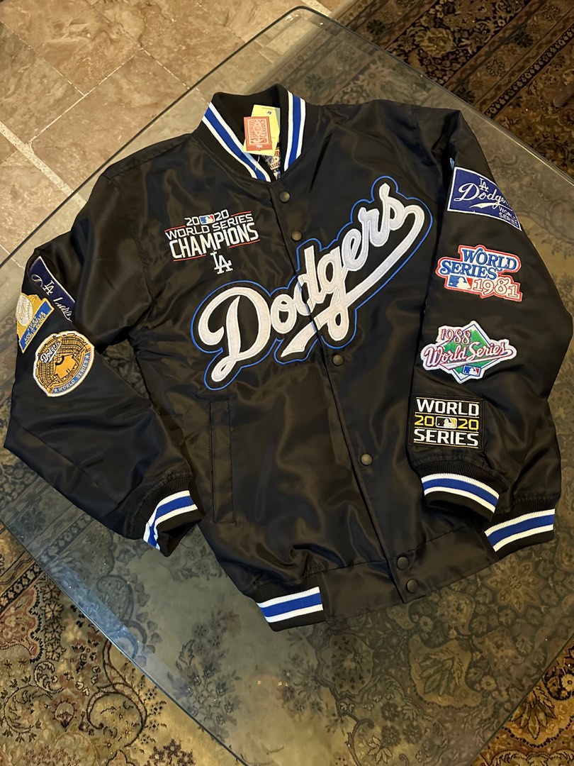 VTG Los Angeles Dodgers MLB Majestic Black Shiny Blue Reversible