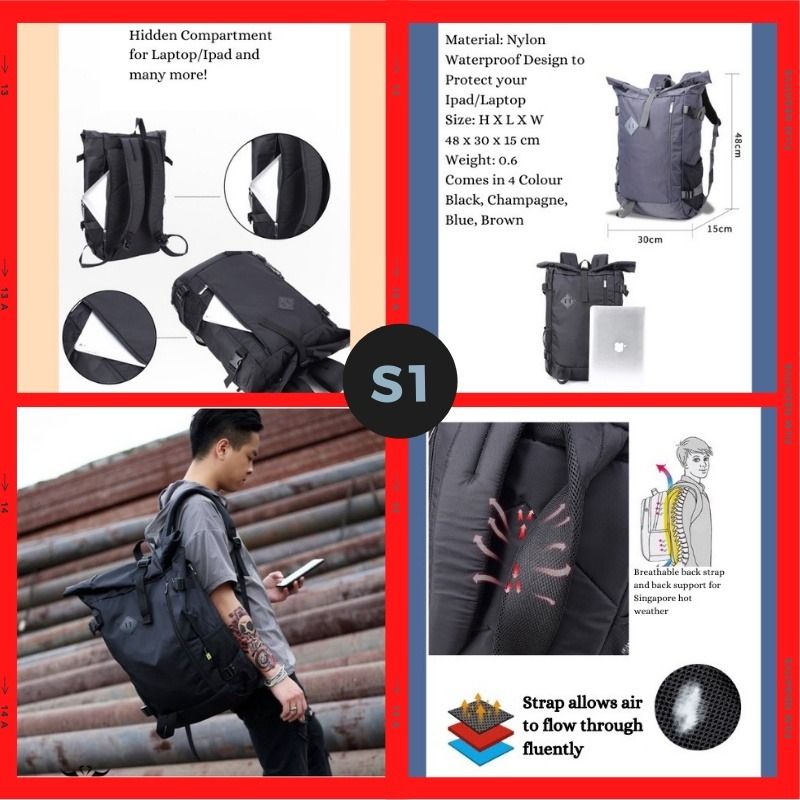 Large Korean Waterproof Backpack with Laptop Compartment Men s Fashion Bags Backpacks on Carousell