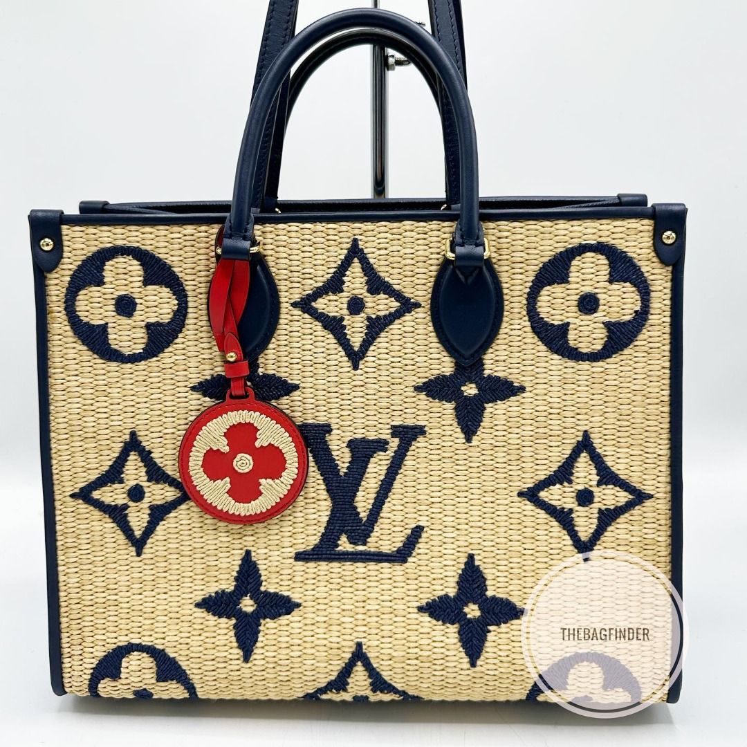 Amazing limited edition Louis Vuitton Raffia Onthego MM Tote