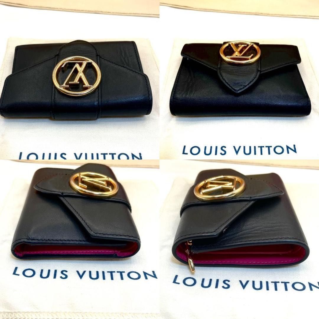 Louis Vuitton Trifold Wallet Lv Pont Neuf Compact Black
