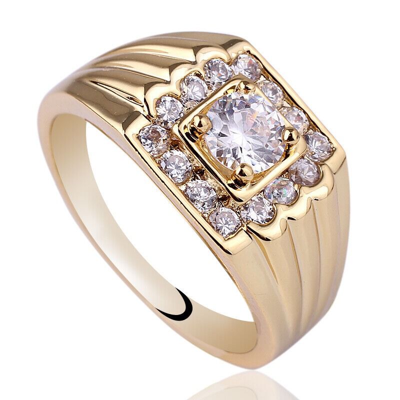 Luxury Designs Custom Made 18k Gold Plated w Moissanite w CZ