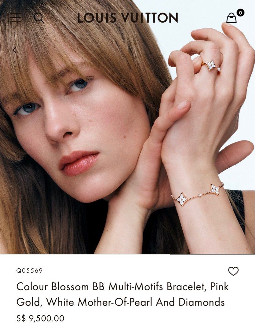 Colour Blossom Bb Multi-Motif Bracelet, Pink Gold, Malachite And