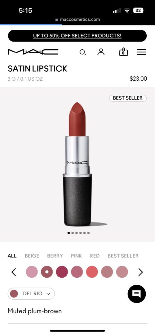 mac-satin-lipstick-806-del-rio-a18-beauty-personal-care-face