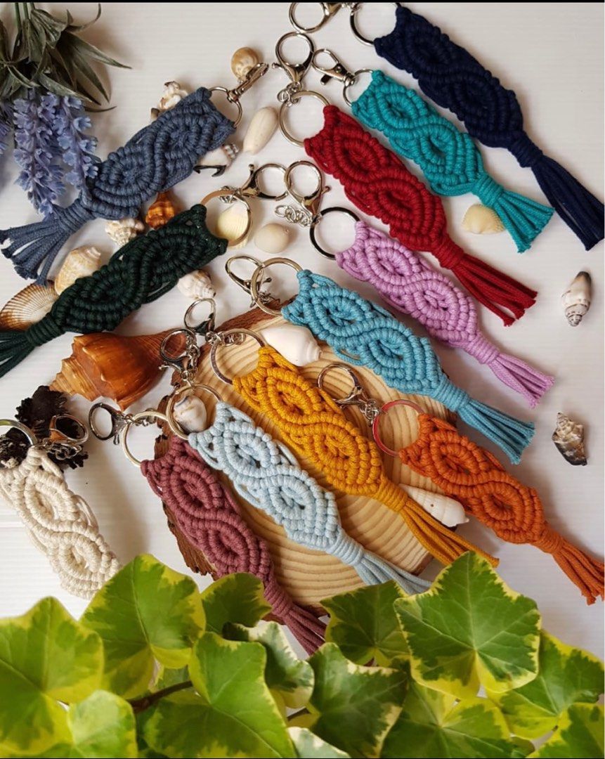 Macrame keychains (Category: Handmade Craft) located in Singapore. Submitted by arch588 (Listing ID 1257208584, Image 1). Description: Handcrafted macrame keychains for sale! Available in many colours! Can be customised! DM to discuss .