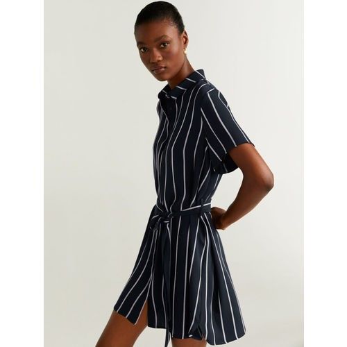 Mango black and hot sale white striped dress