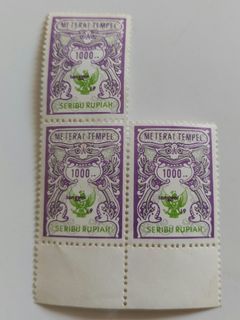 Materai tempel 1000 rupiah 1986