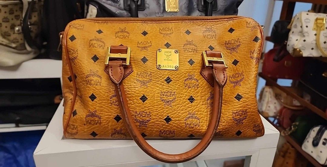 Mcm mini boston bag, Luxury, Bags & Wallets on Carousell