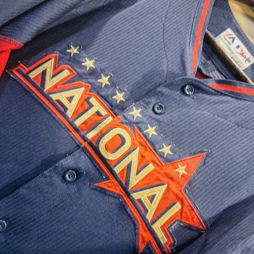 Majestic, Shirts, Mlb Classic Rare National 27 Allstar Game Orange Jersey  Outstanding Condition