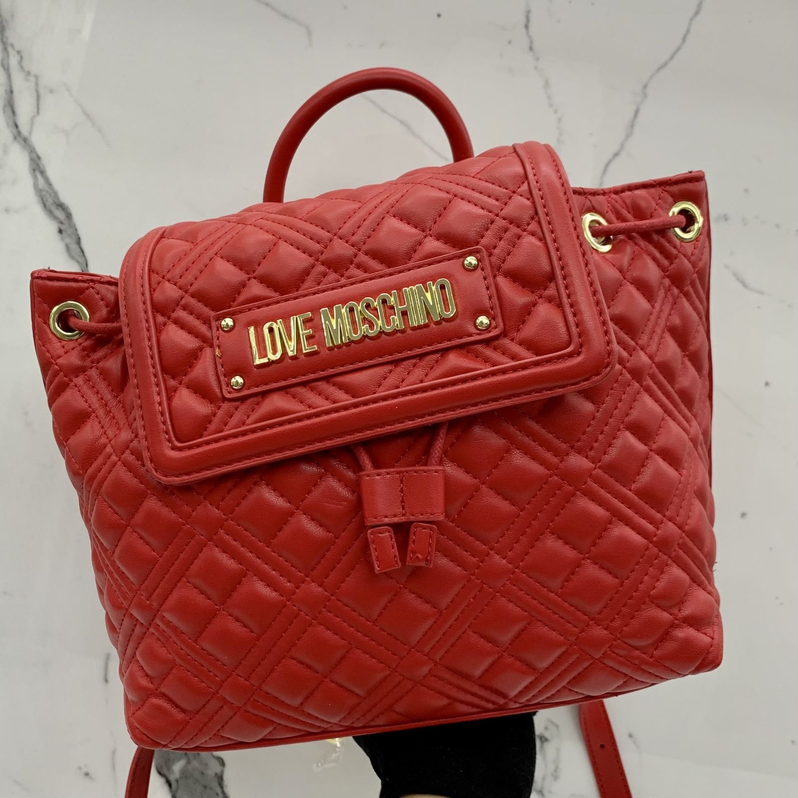 Moschino red backpack hotsell
