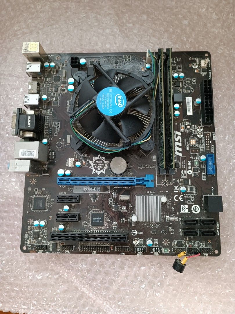 MSI H97M-E35 m-ATX board Intel CPU DDR ram, 電腦＆科技, 桌上電腦